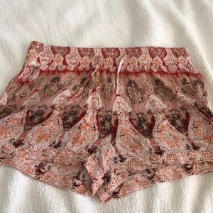 Pink flowy shorts